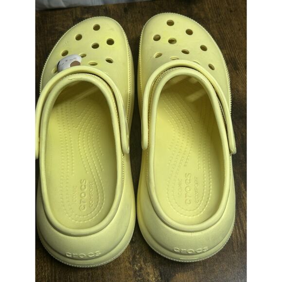 Crocs Classic Crush Platform Clog Acidic Yellow Mens 7 Women’s 9 Neon Comfort - Picture 5 of 11